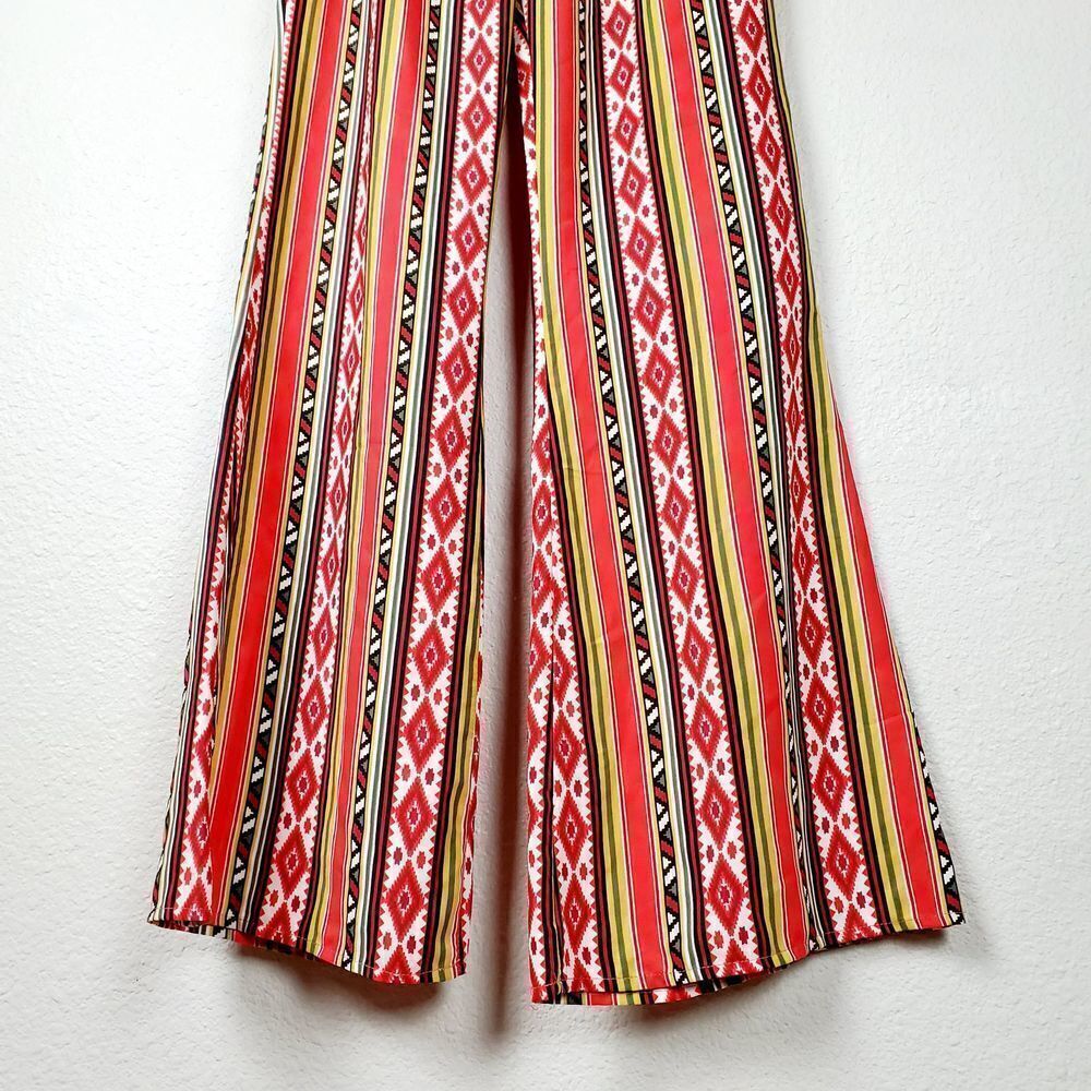 Stella Laguna Beach Boho Flare Sunset Orange Pants Y2K Indie Aesthetic Sz S - Picture 8 of 8